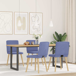 Cadeiras de jantar 4 pcs jeans tecido azul