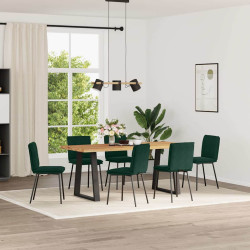 Cadeiras de jantar 6 pcs veludo verde-escuro