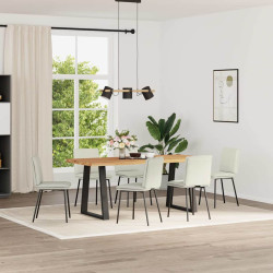 Cadeiras de jantar 6 pcs veludo cor creme