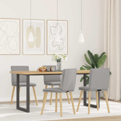 Cadeiras de jantar 4 pcs tecido cinza nuvem