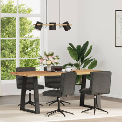Cadeiras de jantar 4 pcs couro artificial preto