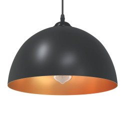 Candeeiros suspensos 2 pcs altura ajustável e27 preto ø 30 cm