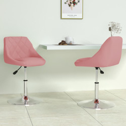 Cadeiras de jantar giratórias 2 pcs veludo rosa