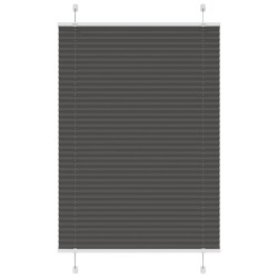 Preto plissada cega 95x100 cm largura tecido 94,4 cm poliéster