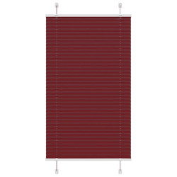 Plissado cego bordéus vermelho 75x100 cm largura tecido 74,4 cm