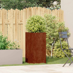 Floreira enferrujada 40x40x80 cm aço resistente