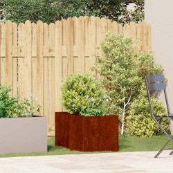 Floreira enferrujada 40x80x40 cm aço resistente