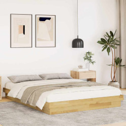 Estrutura de cama sem colchão 150x200 cm de madeira de carvalho