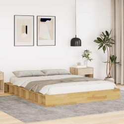 Estrutura de cama sem colchão 140x200 cm madeira de carvalho