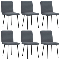 Cadeiras de jantar 6 pcs veludo cinzento-escuro