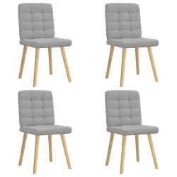 Cadeiras de jantar 4 pcs tecido cinza nuvem