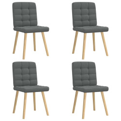 Cadeiras de jantar 4 pcs tecido cinzento-escuro