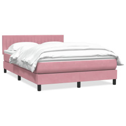 Cama com molas/colchão 140x220 cm veludo rosa
