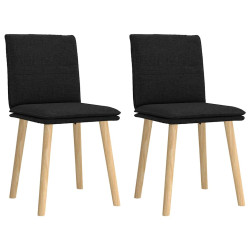 Cadeiras de jantar 2 pcs tecido preto