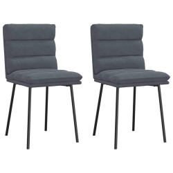 Cadeiras de jantar 2 pcs veludo cinzento-escuro