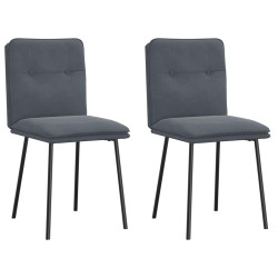 Cadeiras de jantar 2 pcs veludo cinzento-escuro