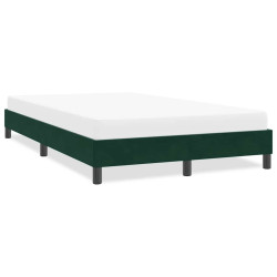 Estrutura de cama sem colchão verde escuro 120x210 cm veludo