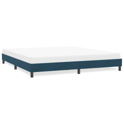 Estrutura de cama sem colchão 180x210 cm veludo azul-escuro