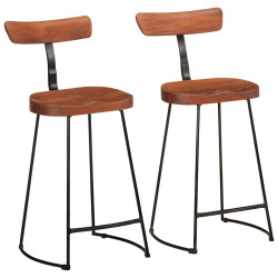 Bancos de bar 2 pcs 49x43x88 cm madeira de mangueira maciça
