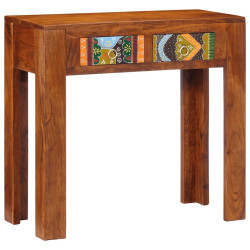 Mesa de consola 80x35x75 cm madeira maciça acácia