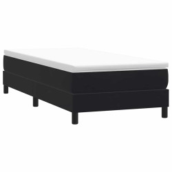 Box cama de molas sem colchão preto 100x210 cm veludo