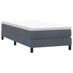 Box cama primavera sem colchão cinzento escuro 90x210 cm veludo