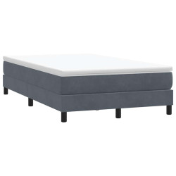 Box cama de molas sem colchão cinzento escuro 120x210 cm veludo