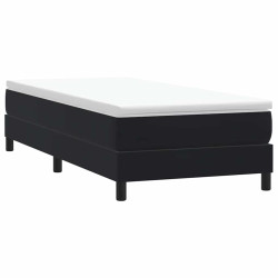 Box cama de primavera sem colchão preto 80x210 cm veludo