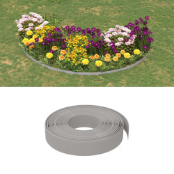 Borda de jardim 10 m 10 cm polietileno cinzento