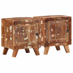 Mesas de cabeceira 2 pcs 40x32x46 cm madeira recuperada maciça
