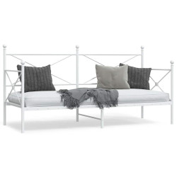 Cama de dia sem colchão 90x200 cm aço branco
