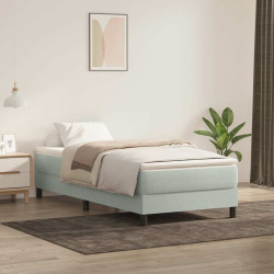 Cama com molas/colchão cinzento-claro 80x210 cm veludo