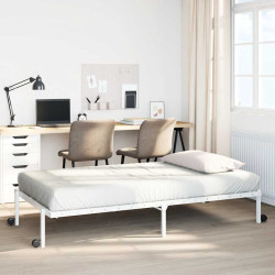 Estrutura de cama sem colchão dobrável 100x190 cm aço branco