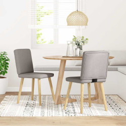 Cadeiras de jantar 2 pcs tecido cinzento-acastanhado