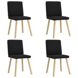 Cadeiras de jantar 4 pcs tecido preto