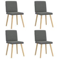 Cadeiras de jantar 4 pcs tecido cinzento-escuro