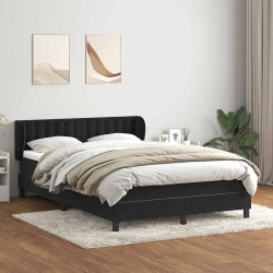 Cama com molas/colchão 160x210 cm veludo preto