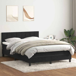 Cama com molas/colchão 160x210 cm veludo preto
