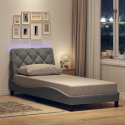Estrutura de cama com LED sem colchão 90x190 cm tecido