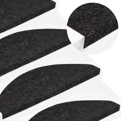 Tapetes de escada adesivos 20 pcs 56x17x3 cm preto