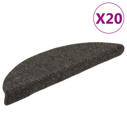 Tapetes de escada autoadesivos 20 peças 56x17x3 cm antracite meia-lua