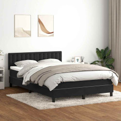 Cama com molas/colchão 160x210 cm veludo preto