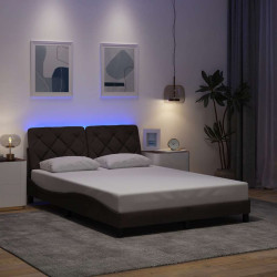 Estrutura de cama com LED sem colchão 140x200 cm tecido