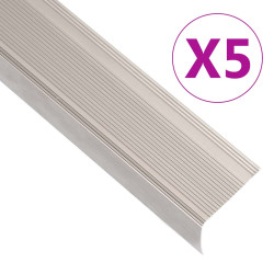 Perfil p/ escada em forma de l 5 pcs alumínio 100 cm champanhe