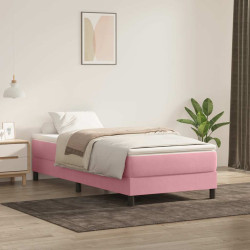 Cama com molas/colchão 80x220 cm veludo rosa
