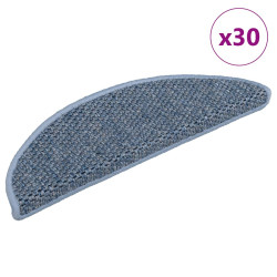 Tapetes escada adesivos aspeto sisal 30 pcs 56x17x3 cm azul