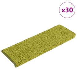 Tapetes de escada 30 peças 65x21x4 cm verde com borda retangular