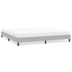 Estrutura de cama sem colchão 200x220 cm veludo cinzento-claro