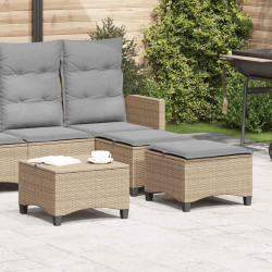 Bancos de jardim com almofadas 2 unid 55x55x36 cm vime PE bege