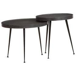 Mesas de centro 2 pcs derivados de madeira preto